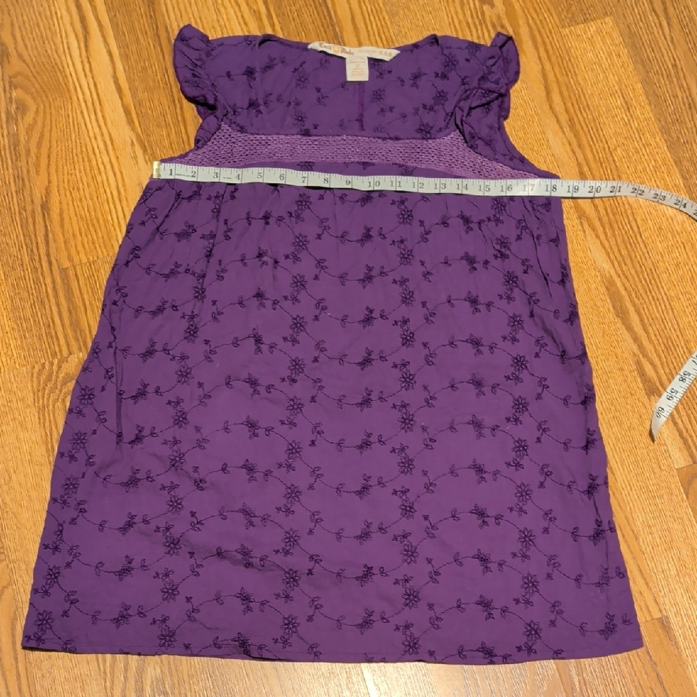 Sweet Purple Floral Smocked Yoke Dress for Girls